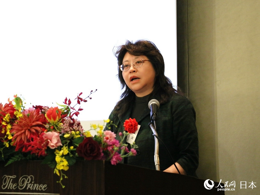 中國駐日本大使館公使羅曉梅致辭。人民網(wǎng) 許可攝